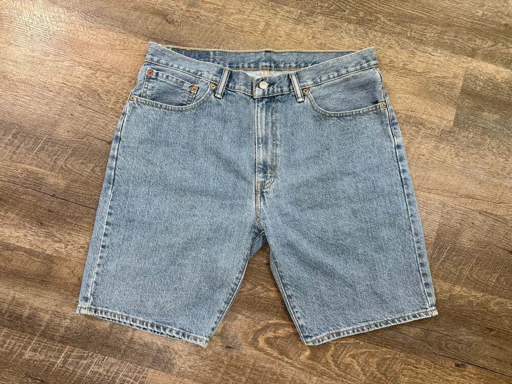 VTG Levis 505 Shorts Mens SZ 36 Blue Regular Fit Denim Jorts 100% Cotton